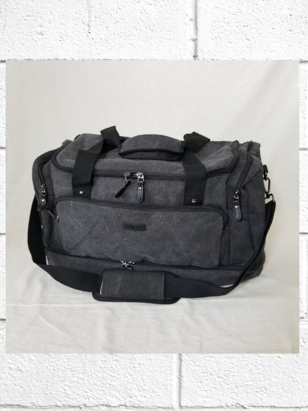 NEW! Zomfelt 40L Canvas Duffel Tote w/Interior Divider Panels and Shoe Section